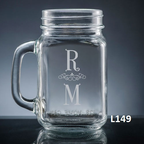 Pareja Mason Jar Glass- 5 fonts