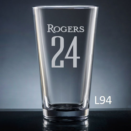 Numero Pint Glass - 10 fonts