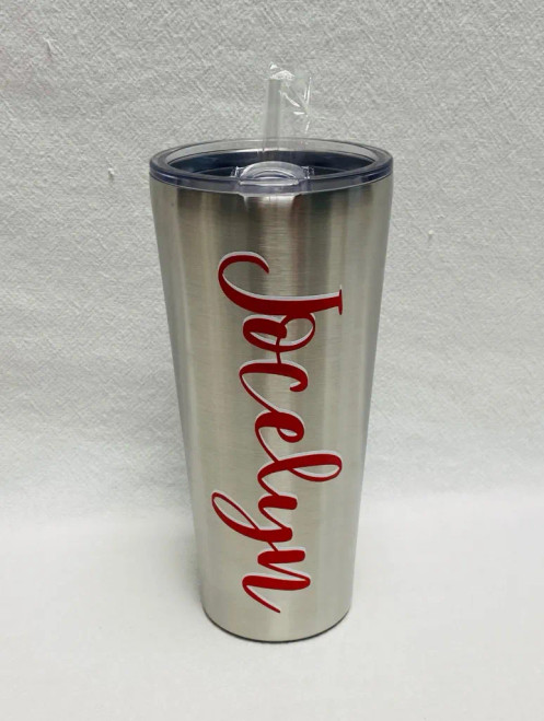 Collegiate Custom Personalized Alcorn State Braves, 24 oz Insulated  Stainless Steel Tumbler with Engraved Name (White) - College Fabric Store