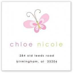 Pink Butterfly Label Pink Butterfly Address Label | NoteworthyNotes