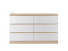 Jolt Six Drawer - Wide - Natural / White