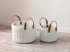 Ari Braided Basket with Handles - Set of 2 - White