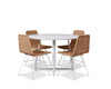 Zander 4 Seater Round Dining Table - White