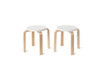 Hudson Kids Stool - Set of 2 - White/Natural