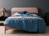 Luka Velvet Queen Bed - Blush Pink