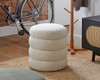 Boucle Sculptural Ottoman - Small - Cream