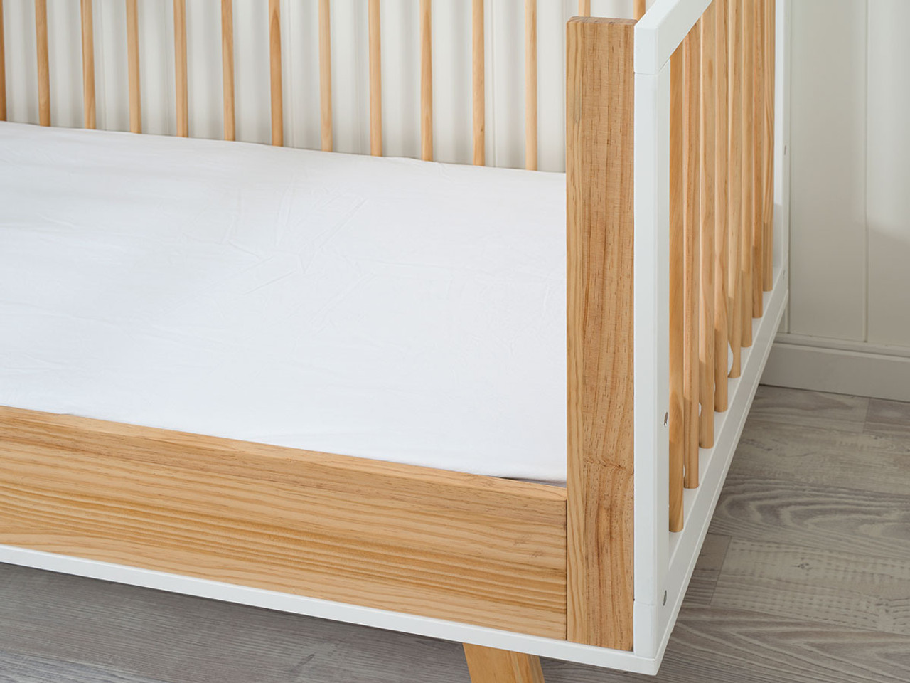 Aspen Cot Toddler Bed Conversion Natural Mocka NZ