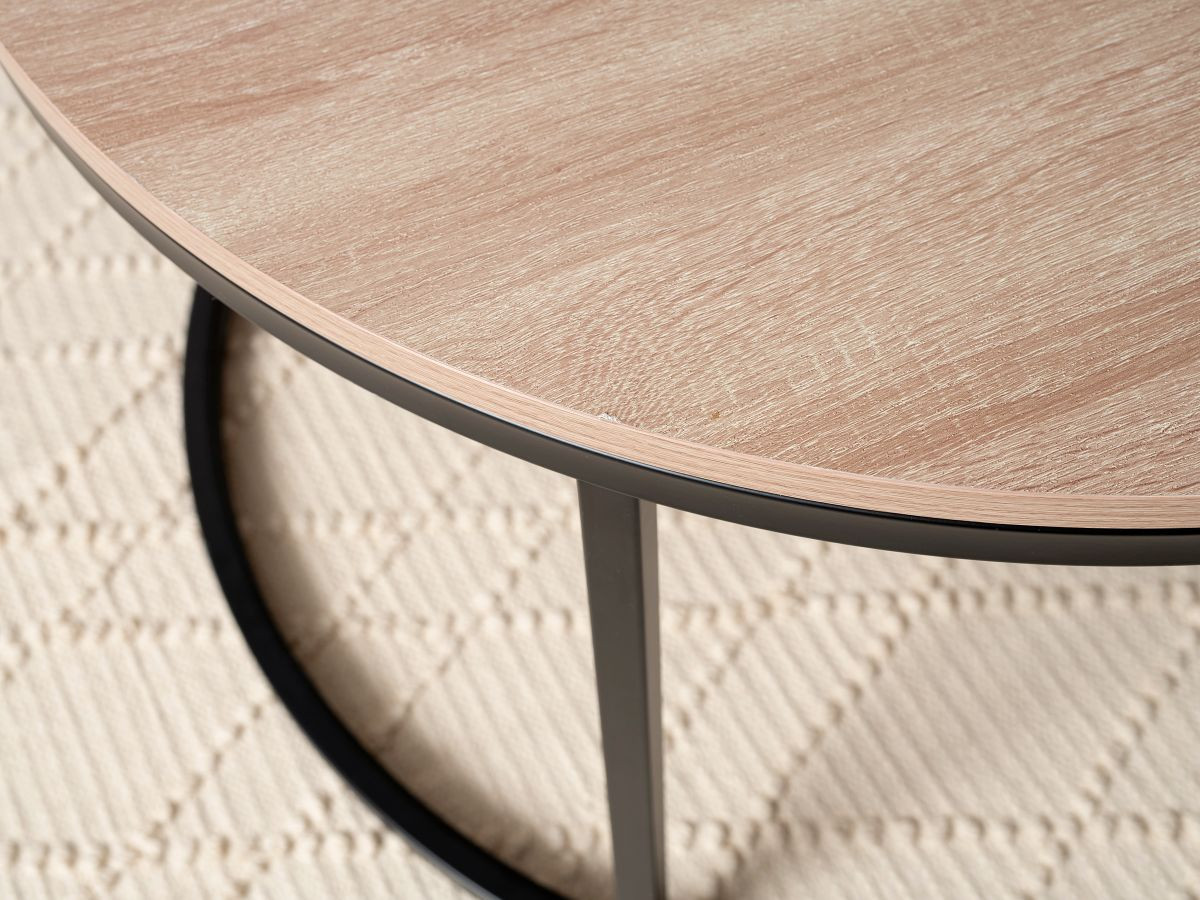 Vigo Nesting Coffee Tables Black Home Furniture Mocka NZ