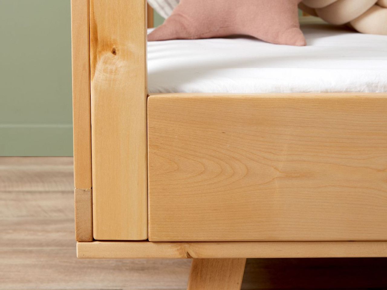 Aspen Cot Toddler Bed Conversion Natural Birch Mocka NZ