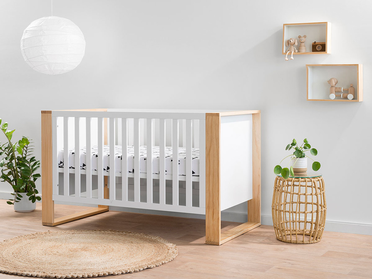 natural wood cot