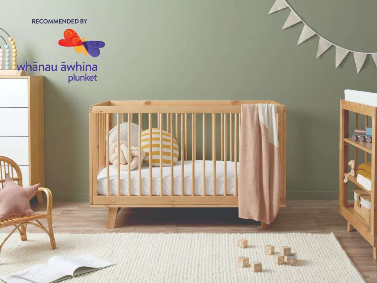 Aspen Cot Natural Birch Mocka NZ