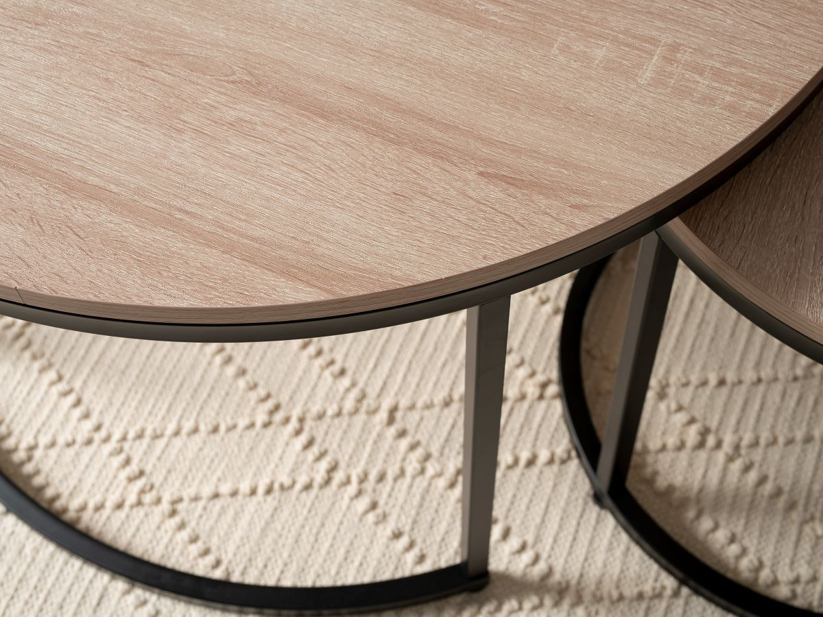 Vigo Nesting Coffee Tables Black Home Furniture Mocka NZ