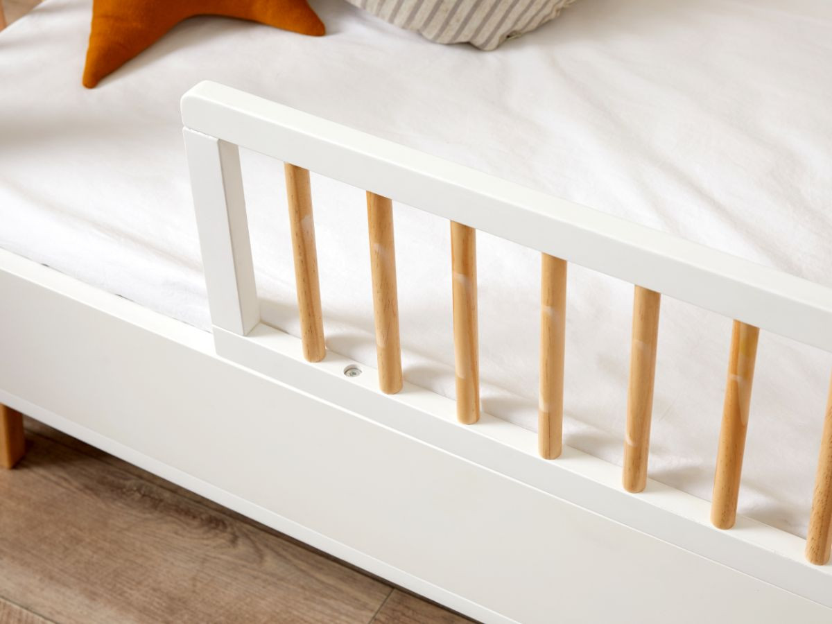 Aspen Cot Toddler Bed Half Frame White/Natural Mocka NZ