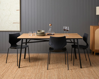 Reese 6-Seater Dining Table - Black | Dining Furniture | Mocka NZ