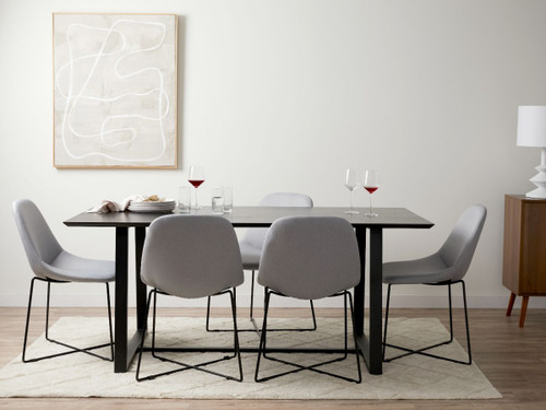 Zander 6 Seater Dining Table - Black