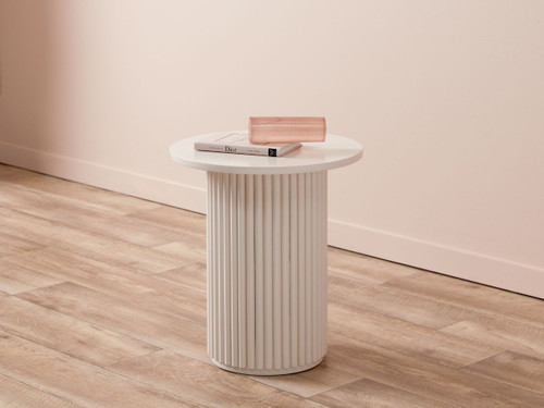 Eve Pillar Side Table - Barely Pink