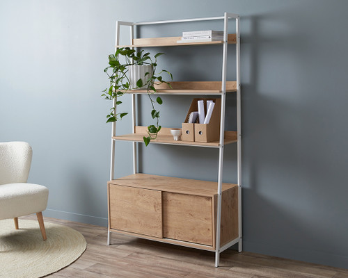 Kent Ladder Bookcase - White | Home Furniture | Mocka NZ