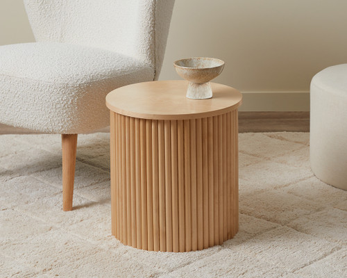 Eve Drum Side Table - Birch