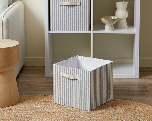 Hamptons Stripe Cube Basket