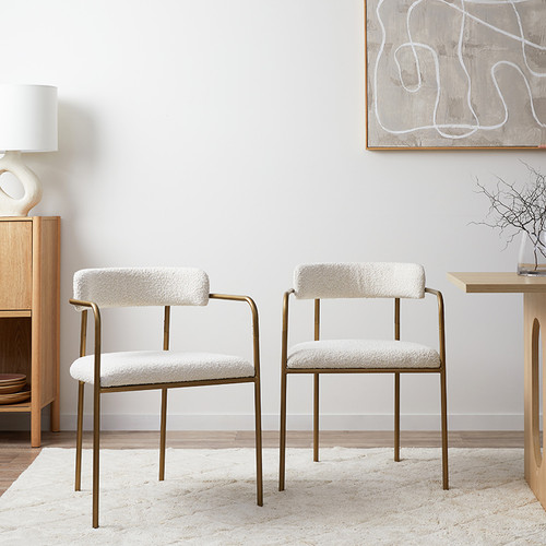 Celine Dining Chair - Set of 2 - Cream Boucle