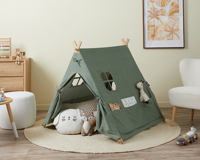 Canvas Kids Play Tent Indoor Toddler Playhouse Playroom Inside Children  Teepee Tents Playhouse for Girls Boys Toddler Play Tent Indoor & Outdoor