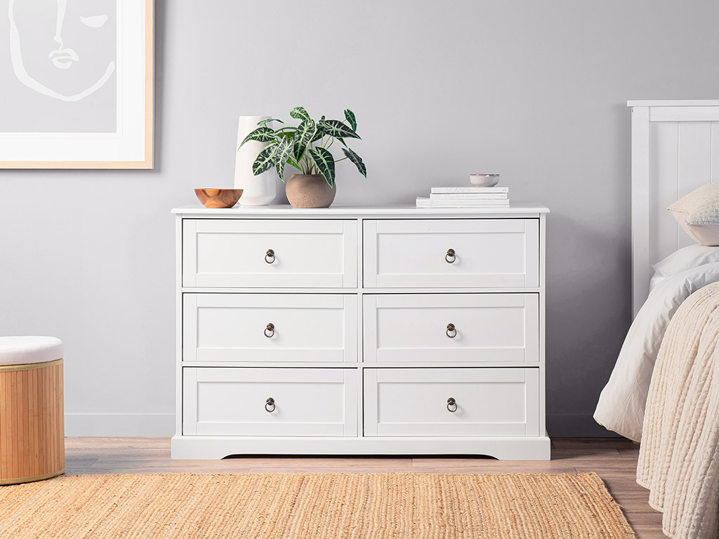 Hamptons Six Drawer - Wide