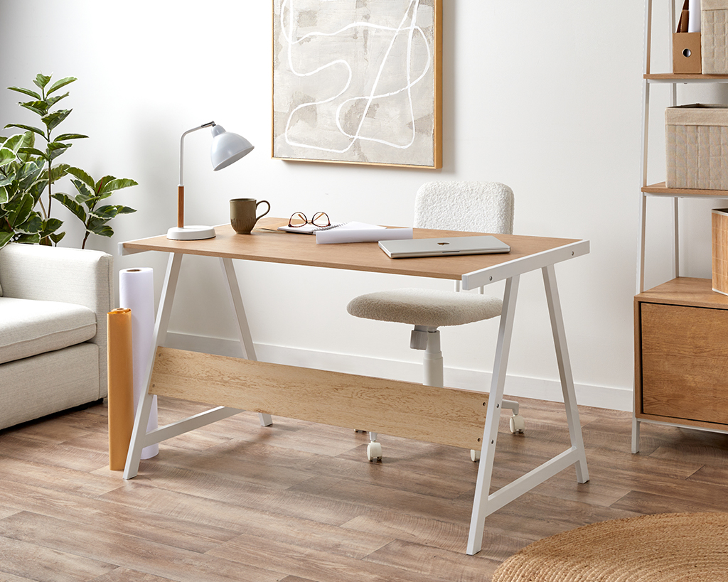 Brixton Trestle Desk - White