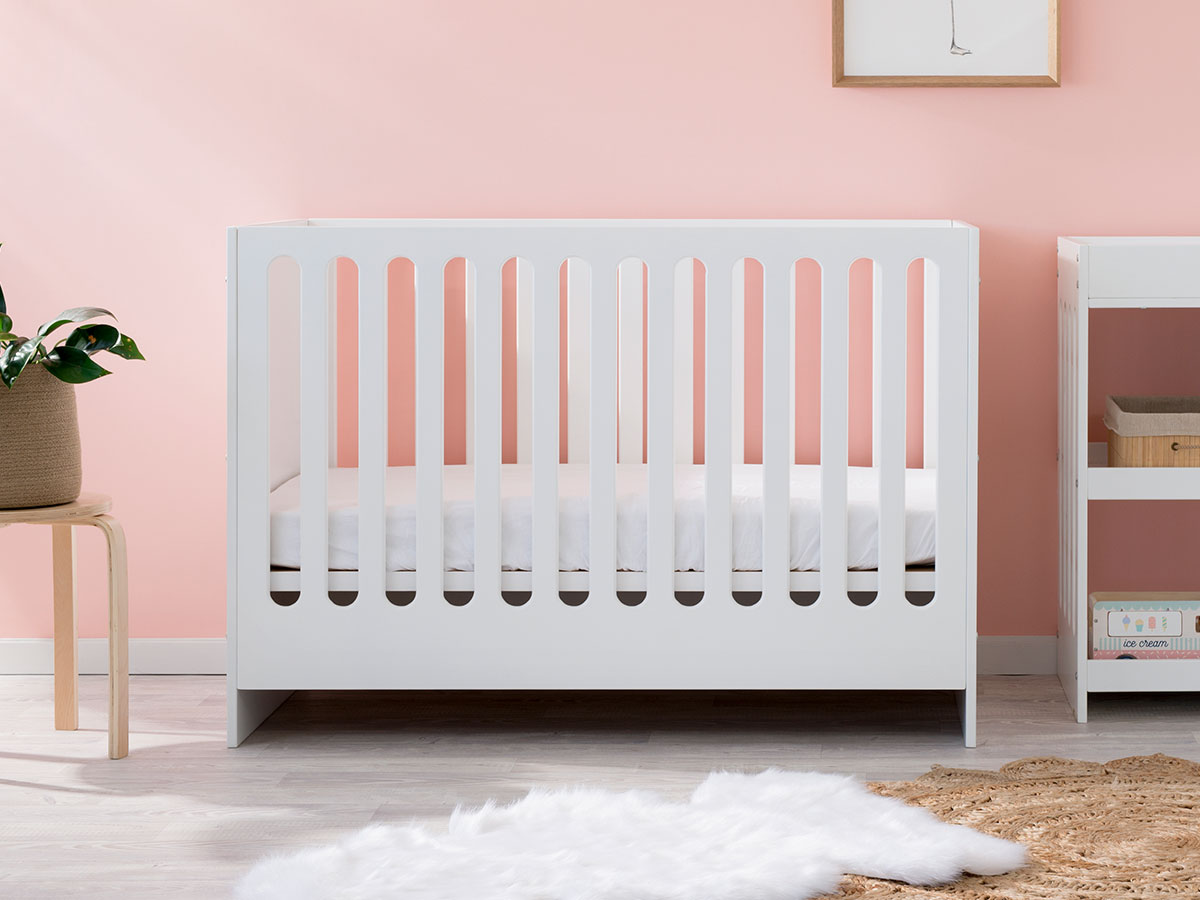 Mocka Aspen Cot White Affordable Nursery Furniture