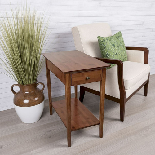 Bamboo Recliner Table with Drawer | Mahogany Bamboo Recliner Table with Drawer | Mahogany