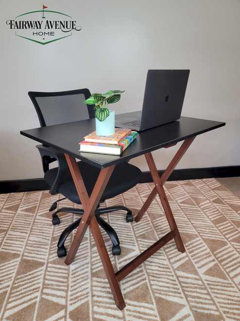 Bamboo Folding Desk | Black & Caramel Bamboo Folding Desk | Black & Caramel