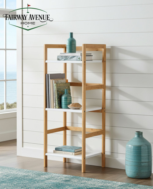 3-Tier Stackable Bamboo Tower Shelf | White