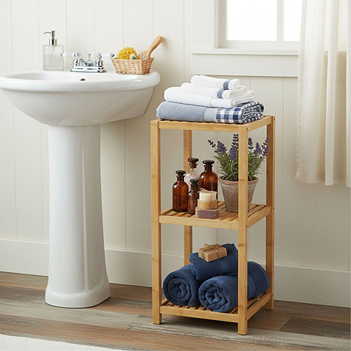 3-Tier Bamboo Slatted Shelf | Natural