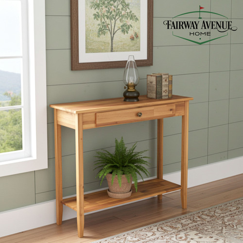 Acacia Console Table with Shelf | Natural