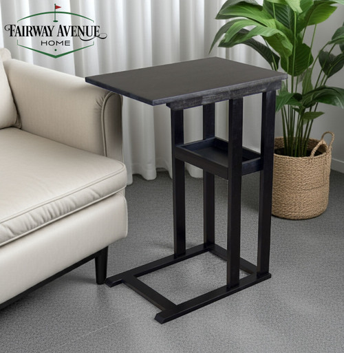 Acacia C-Table with Tray | Black | VTTFA0102BK
