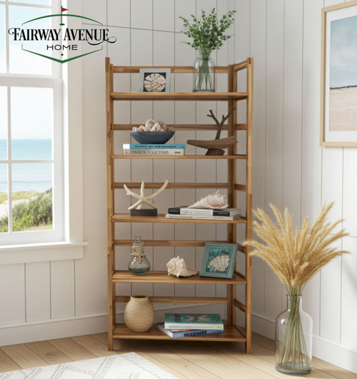 Acacia  5 Tier Folding Bookcase | Natural | VTTOF0230NL