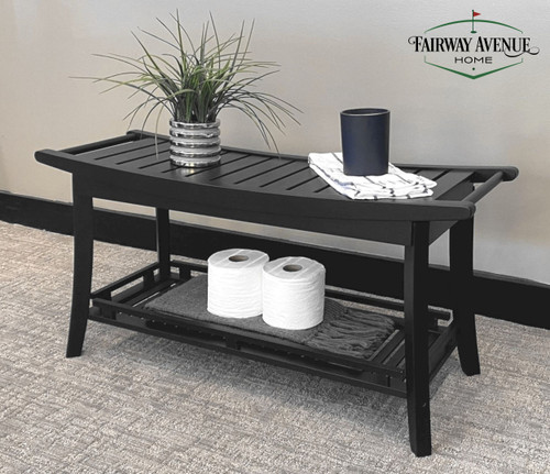 Bamboo 39" Premier Spa Bench | Black | CAEFA0248BK