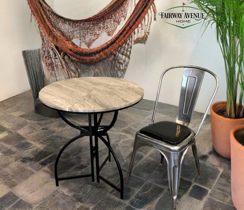 Tri-Fold Steel Frame Round Bistro Table - CZYFT0268GY