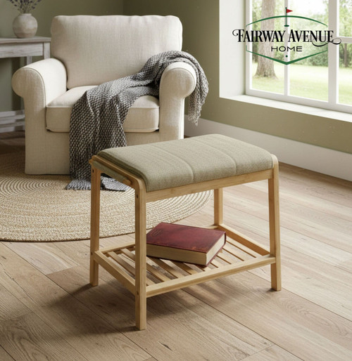 Bamboo Upholstered 19" Bench | Natural | CAEFA0323NL