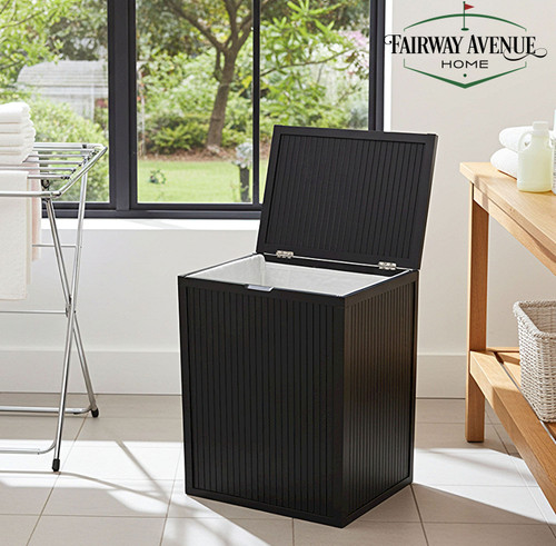 Bamboo Folding Hamper | Black | CAEST0287BK