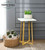 Square Bamboo Tall Plant Table | White