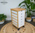 6-Drawer Bamboo Rolling Cart | White