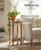 2-Tier Bamboo Plant Stand with Drawer | White | CBBFT0005WT
