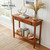 Acacia Console Table with Shelf | Mahogany