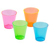 Neon Plastic Shot Glasses 2 oz for Parties and Events