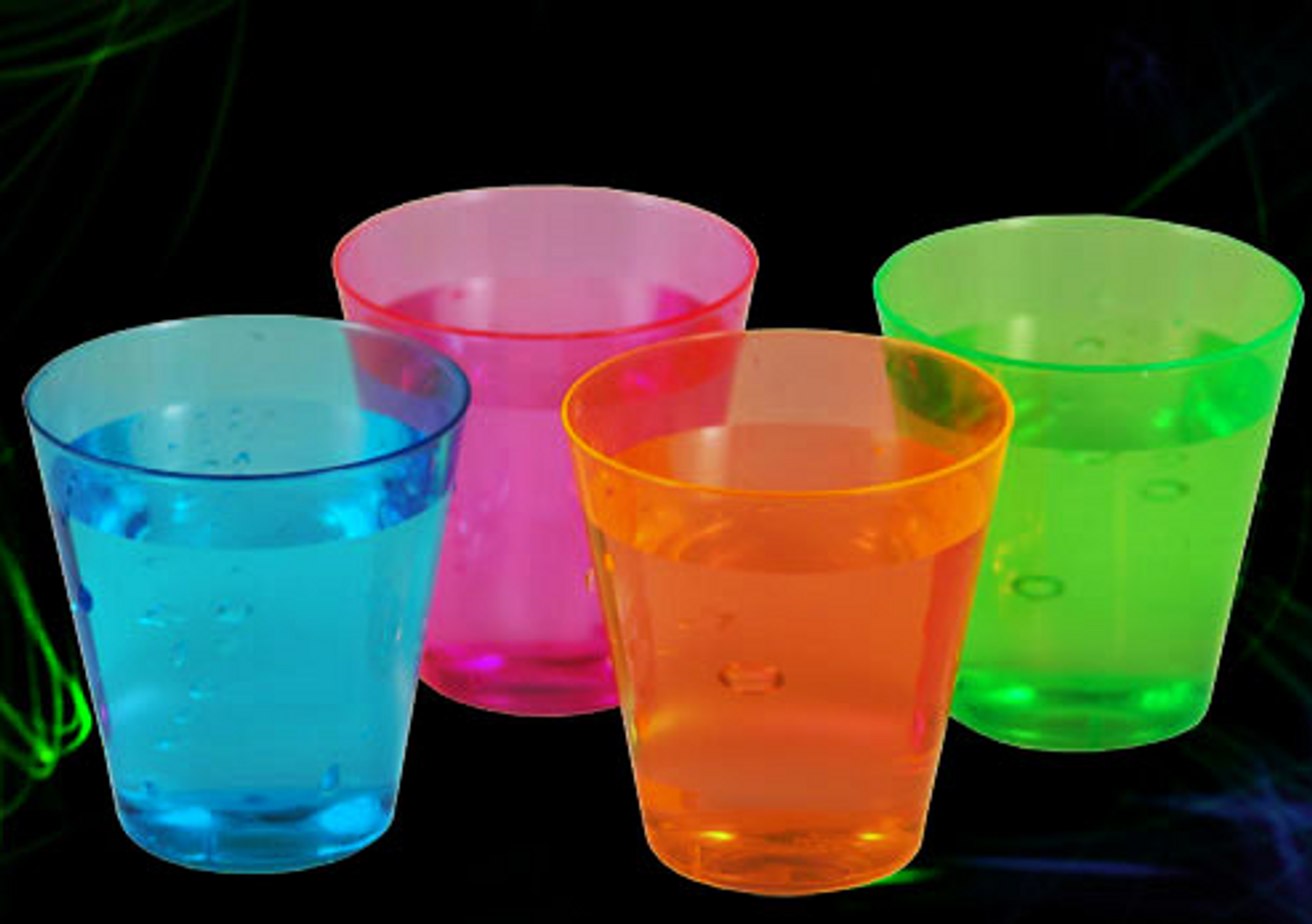 2 oz Plastic Glasses , neon color shot glasses