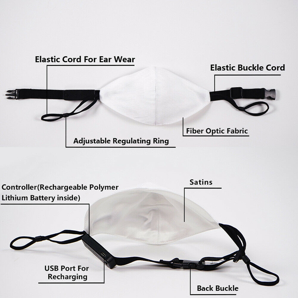Fiber Optic Mask Led MAsk Light up Face mask
