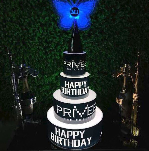 LED Nightclub Cake  VIP Birthday Cake Custom Wrap 