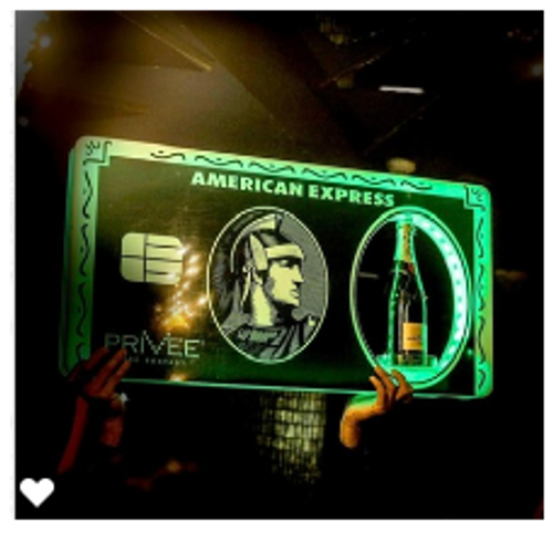 VIP BLACK CARD BOTTLE PRESENTER AMEX BOTTLE PRESENTER 