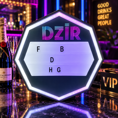 Octagon LED Message Board for VIP Bottle Service