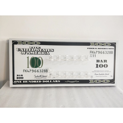 Custom LED dollar bill bottle presenter for nightclub VIP bottle service